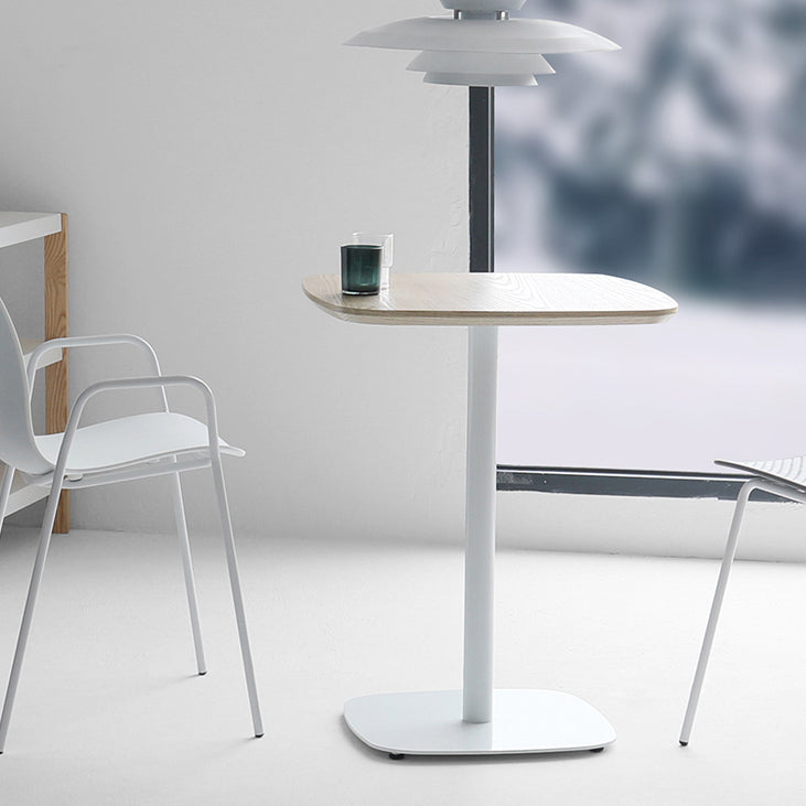 Industrial Solid Wood Square Dining Table Standard Kitchen Dining Table with Pedestal Base
