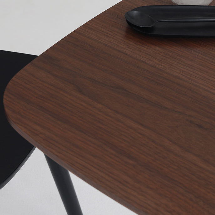 Industrial Solid Wood Square Dining Table Standard Kitchen Dining Table with Pedestal Base