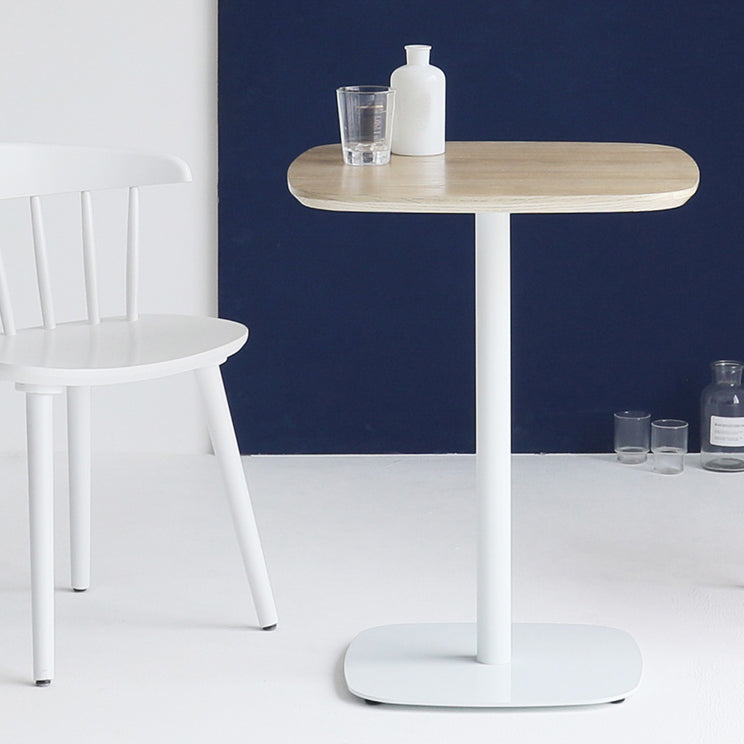 Industrial Solid Wood Square Dining Table Standard Kitchen Dining Table with Pedestal Base