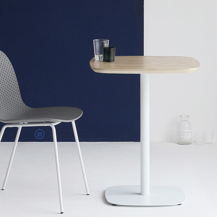 Industrial Solid Wood Square Dining Table Standard Kitchen Dining Table with Pedestal Base