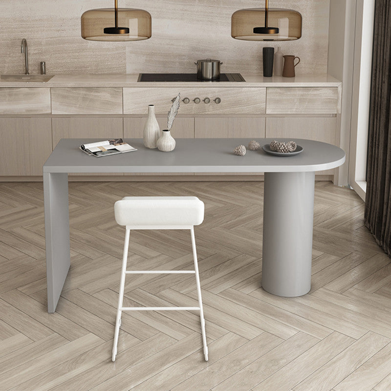 Mesa de comedor estándar con tapa de piedra sinterizada moderna, mesa de comedor rectangular con bases de pedestal dobles