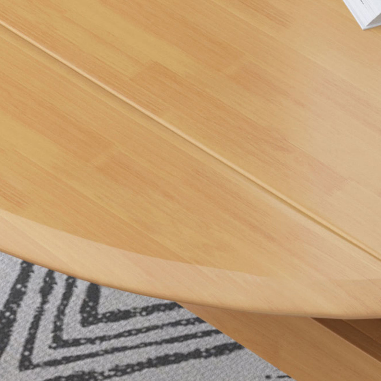 Moderne eettafel van rubberhout, ronde tafel met 4 poten voor eetkamer