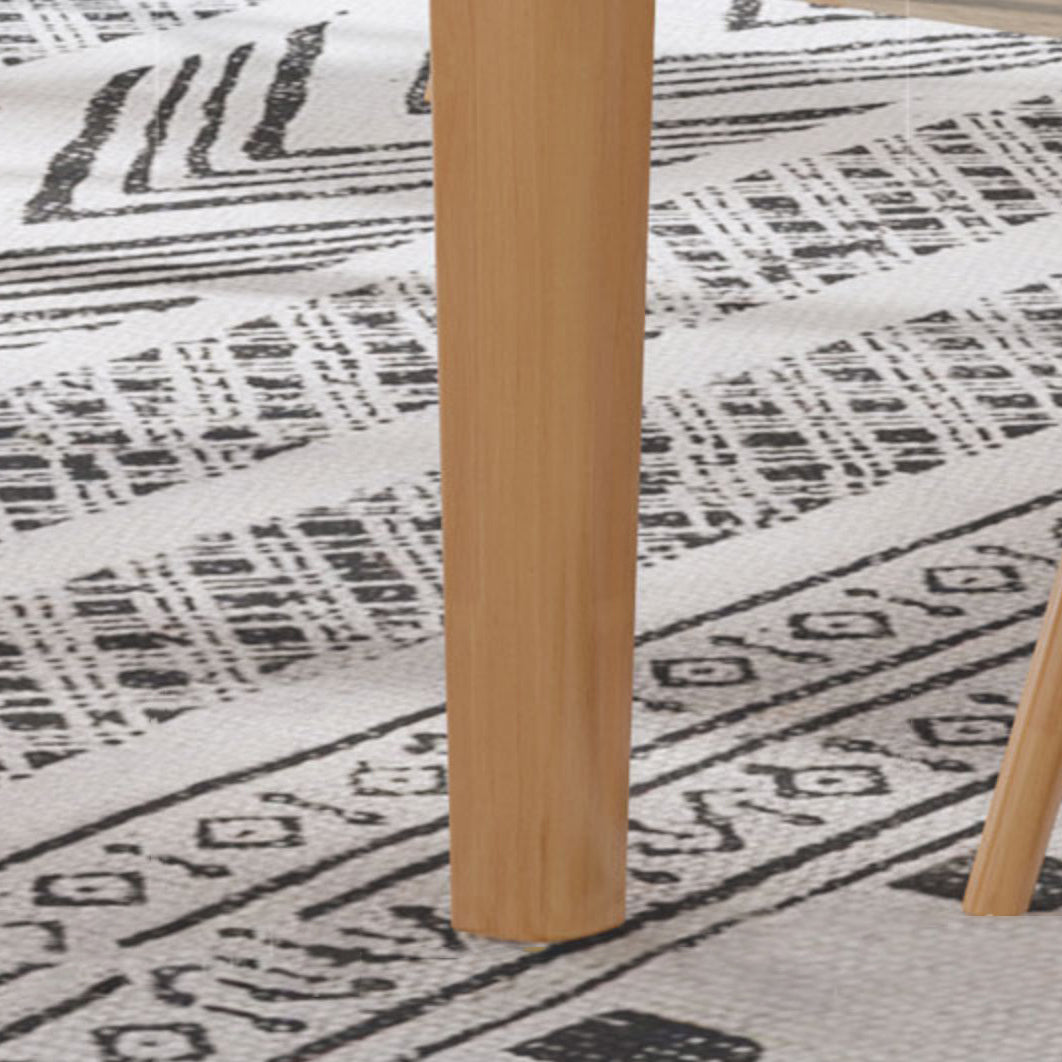 Moderne eettafel van rubberhout, ronde tafel met 4 poten voor eetkamer