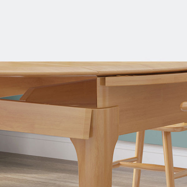 Moderne eettafel van rubberhout, ronde tafel met 4 poten voor eetkamer