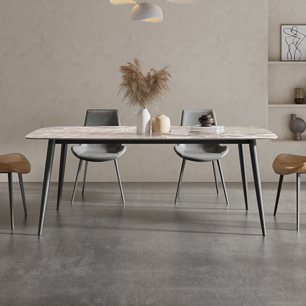 Mesa de comedor estándar de forma rectángulo industrial Mesa de comedor gris sinterizada para cocina