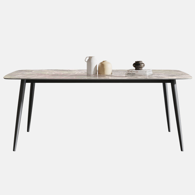Mesa de comedor estándar de forma rectángulo industrial Mesa de comedor gris sinterizada para cocina