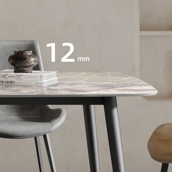 Mesa de comedor estándar de forma rectángulo industrial Mesa de comedor gris sinterizada para cocina