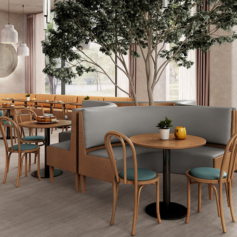 Industrial Wood Dinner Table Brown Table with Black Frame for Dining Room