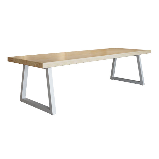 Mesa de comedor de madera maciza de pino, mesa de comedor industrial con base de trineo