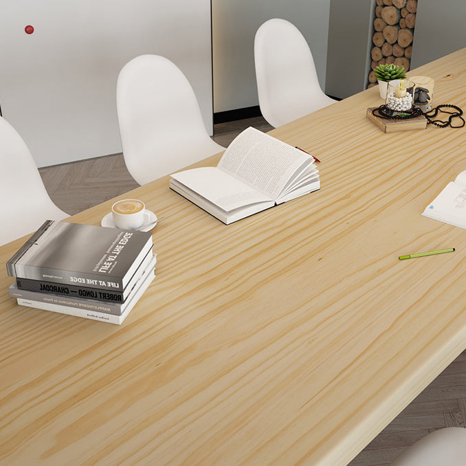 Mesa de comedor de madera maciza de pino, mesa de comedor industrial con base de trineo