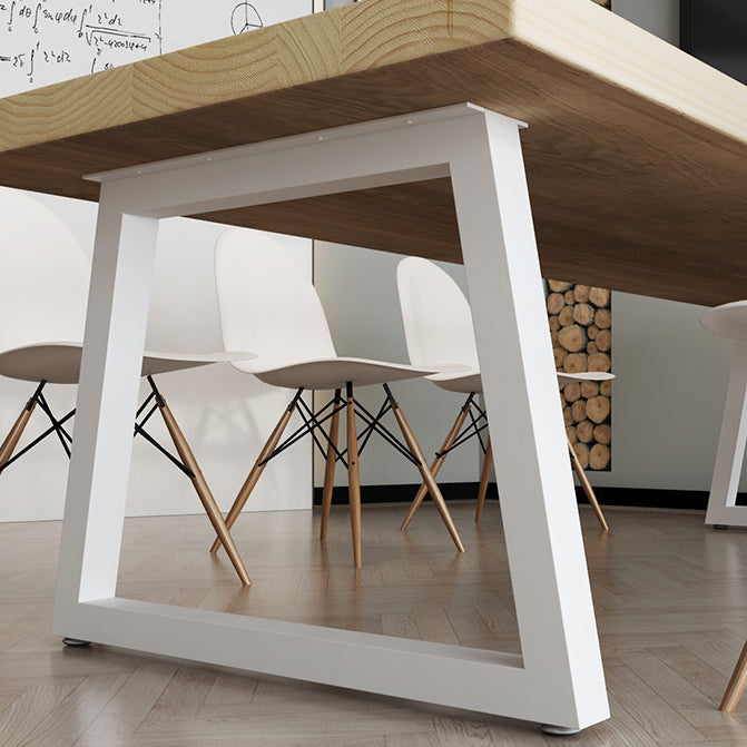 Mesa de comedor de madera maciza de pino, mesa de comedor industrial con base de trineo