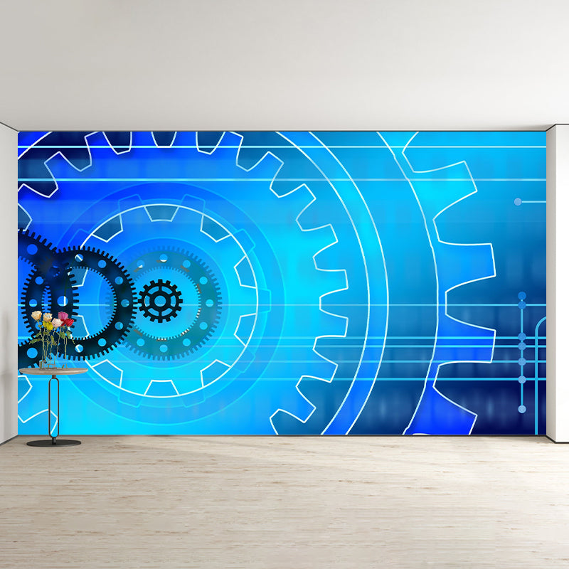 Customized Metal Gears Wall Mural Minimalist Wall Covering for Decoration