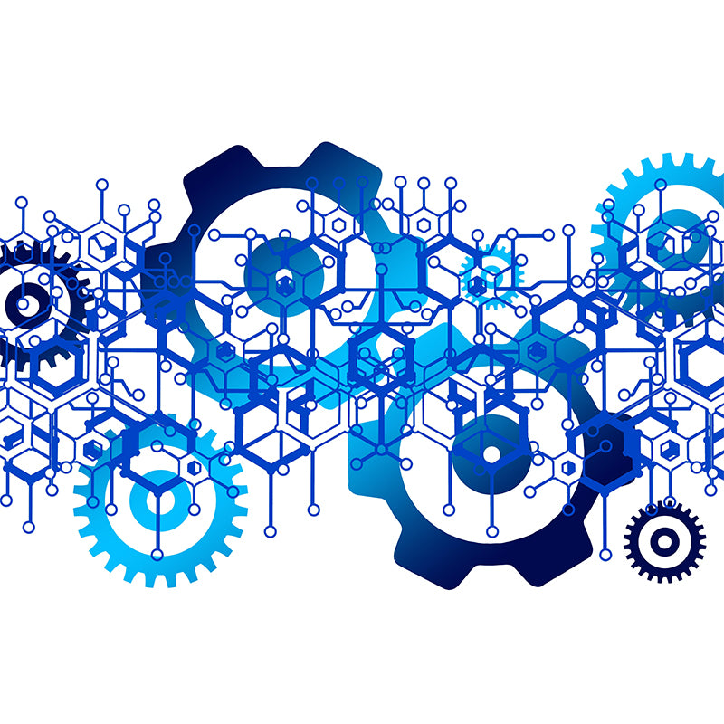 Customized Metal Gears Wall Mural Minimalist Wall Covering for Decoration