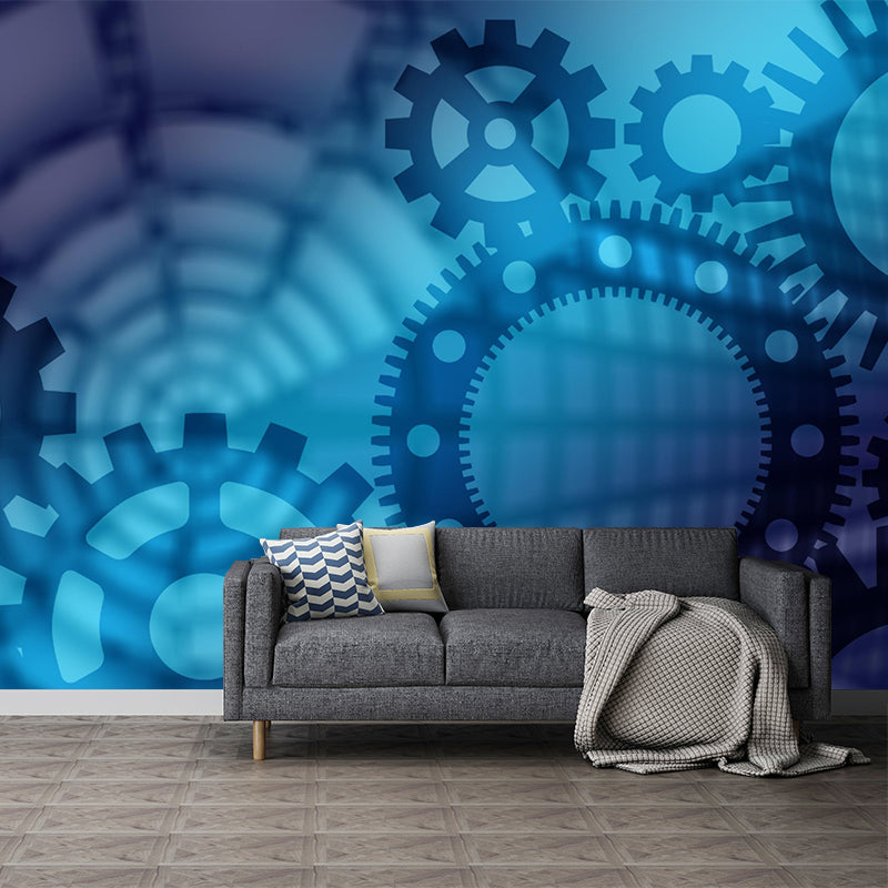 Customized Metal Gears Wall Mural Minimalist Wall Covering for Decoration