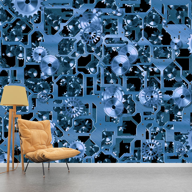 Metal Gears Wall Mural Personalized Minimalist Wall Covering for Wall Decor