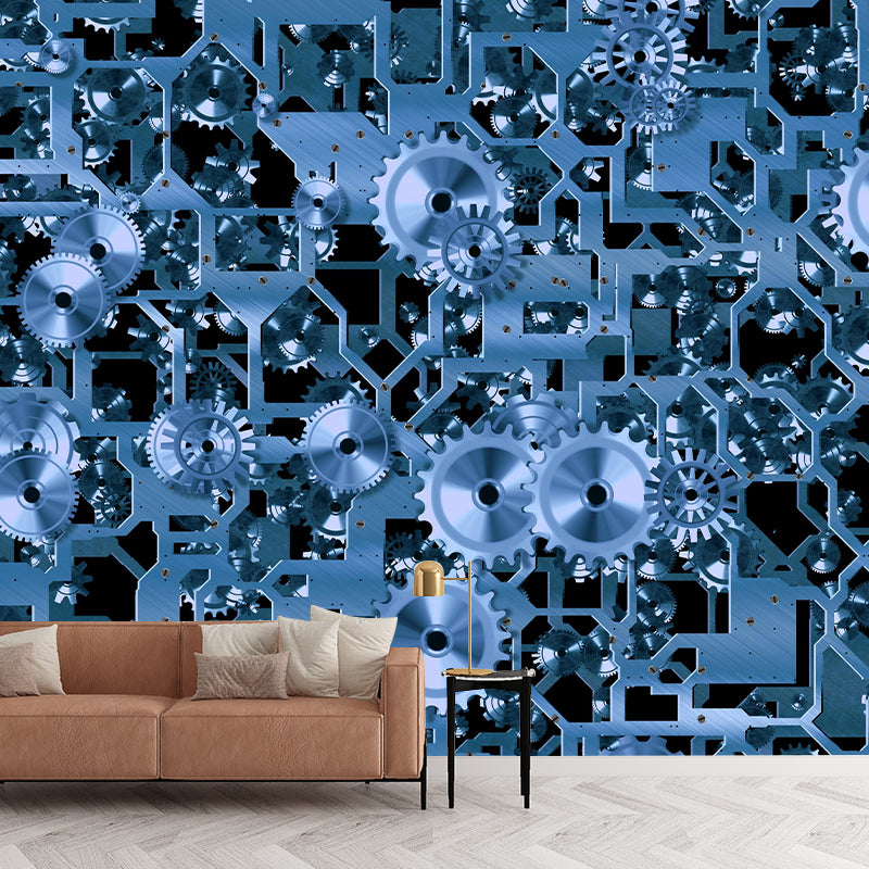 Metal Gears Wall Mural Personalized Minimalist Wall Covering for Wall Decor