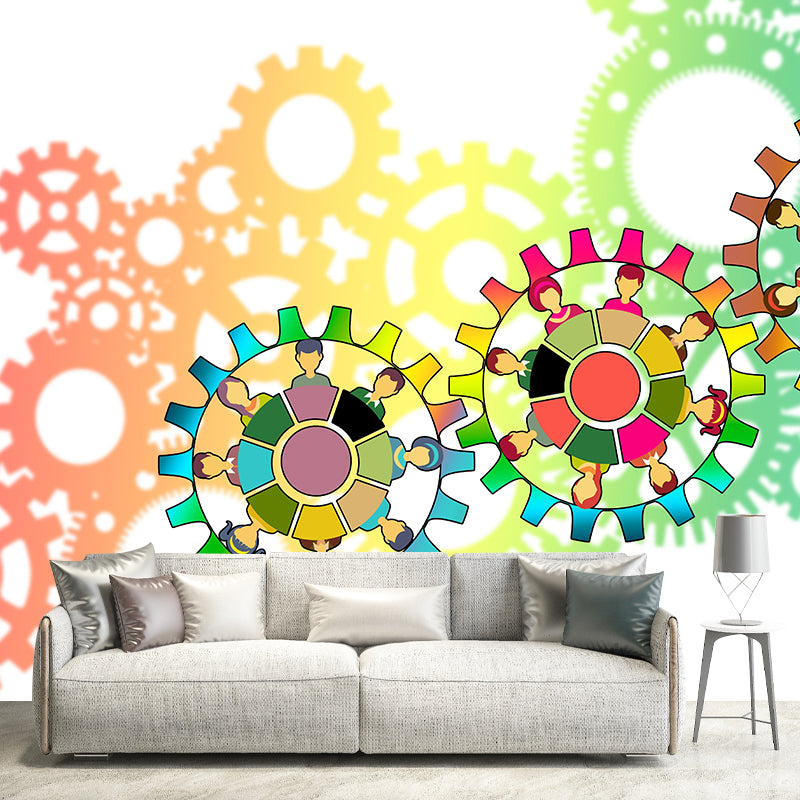 Metal Gears Wall Mural Personalized Minimalist Wall Covering for Wall Decor