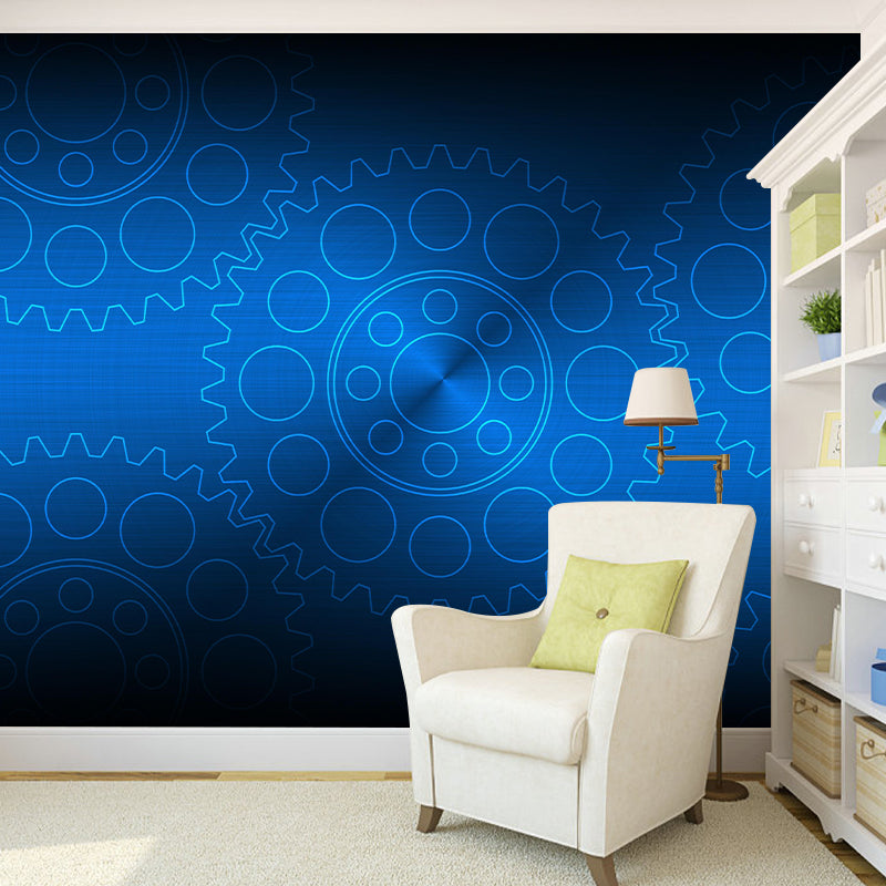 Industrial Metal Gears Mural Eco-friendly Wallpaper for Home