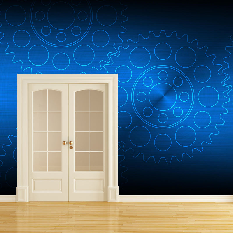 Industrial Metal Gears Mural Eco-friendly Wallpaper for Home