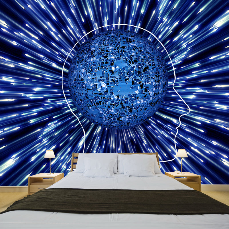 Customized Industrial Metal Gears Mural Eco-friendly Wallpaper for Bedroom