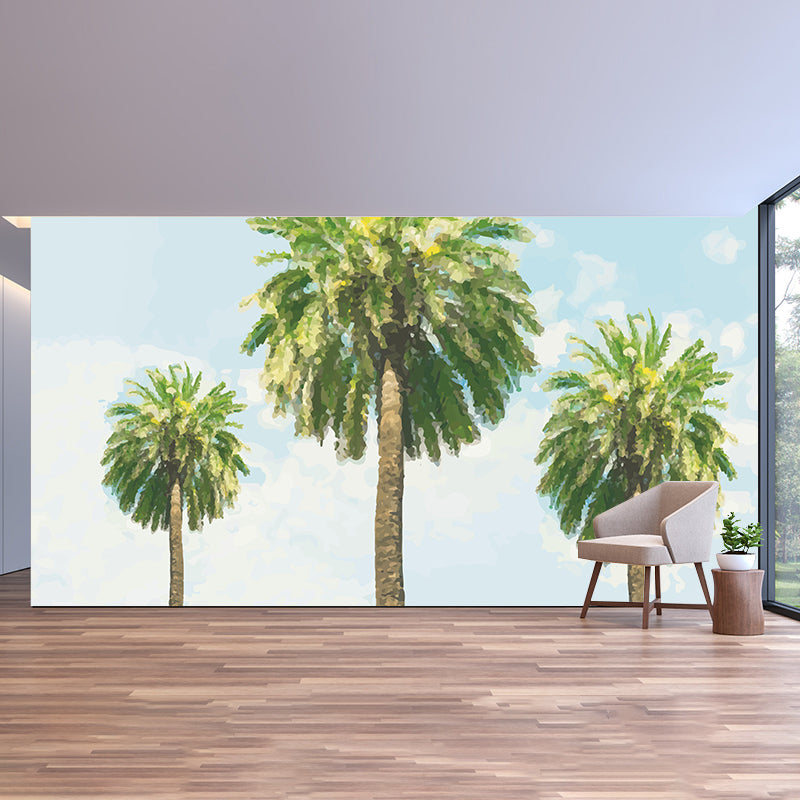 Customized Tropical Leaves Wall Mural Indoor Decoration Mural for Sitting Room
