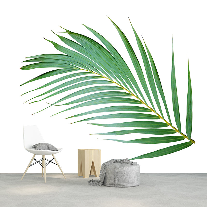 Tropical Leaf Plant Mural Stain Resistant Wall Covering for Room