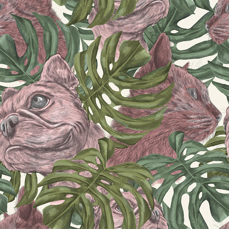 Customized Tropical Leaves Mural Indoor Decoration Mural for Living Room