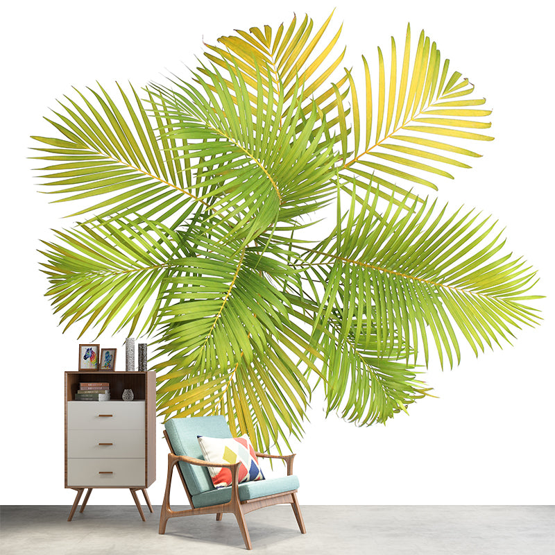 Tropical Leaves Plants Mural Modern Stain Resistant Wall Art for Living Room