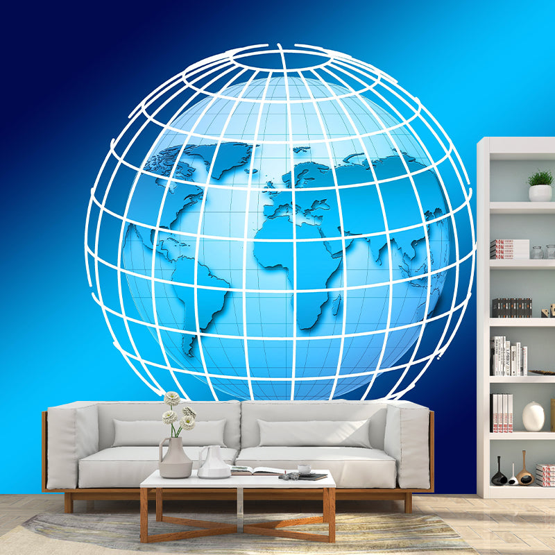 Contemporary World Map Wall Mural Eco-friendly Wall Mural in Soft Color