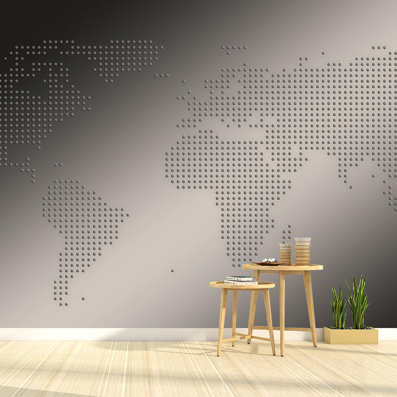 Illustration World Map Wall Mural Wallpaper Eco-friendly Wall Mural in Soft Color