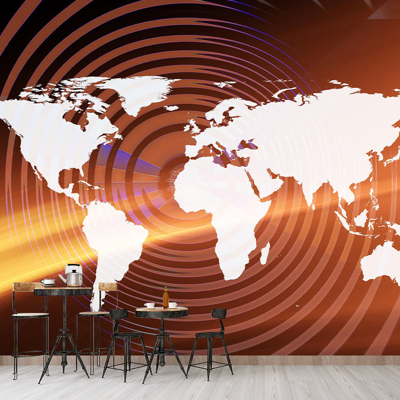 Illustration World Map Wall Mural Wallpaper Eco-friendly Wall Mural in Soft Color