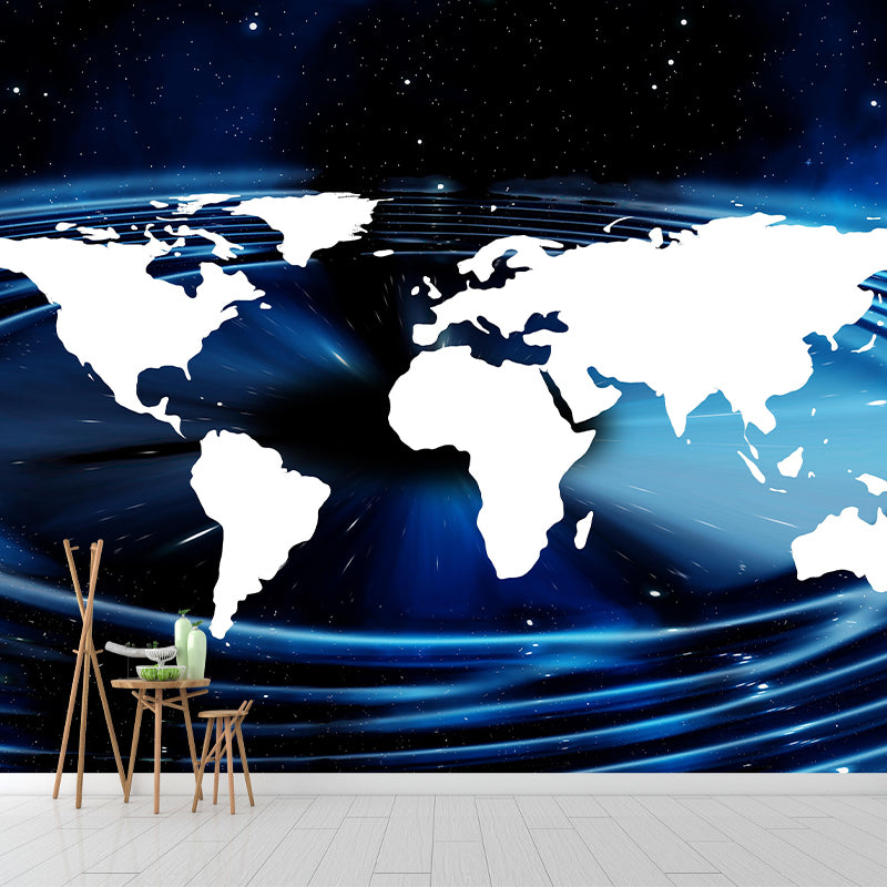 World Map Wall Mural Illustration Decorative Room Wall Art for Decoration