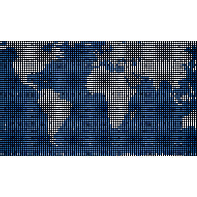 Illustration World Map Wall Mural Contemporary Decorative for Living Room