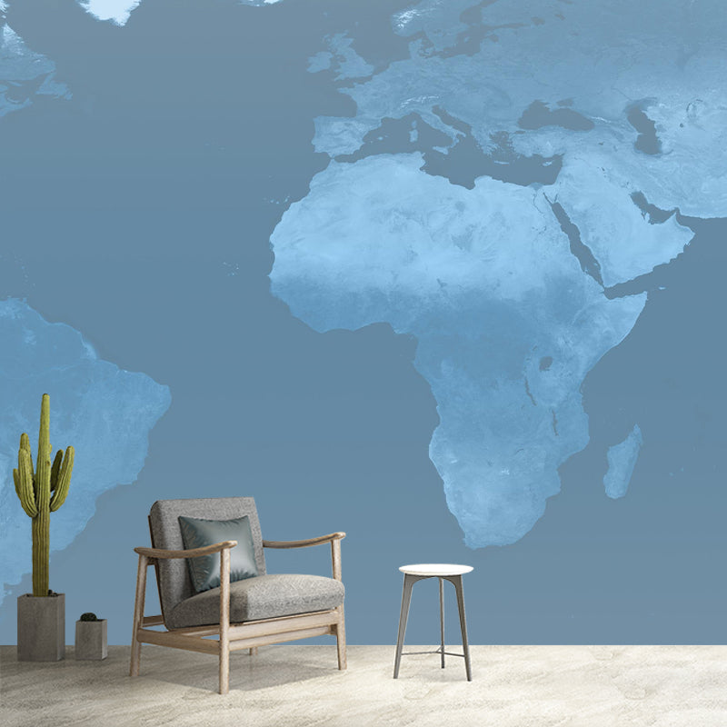 Contemporary World Map Wall Mural Wallpaper Eco-friendly Wall Mural in Soft Color