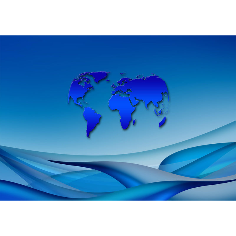 Contemporary World Map Wall Mural Wallpaper Eco-friendly Wall Mural in Soft Color