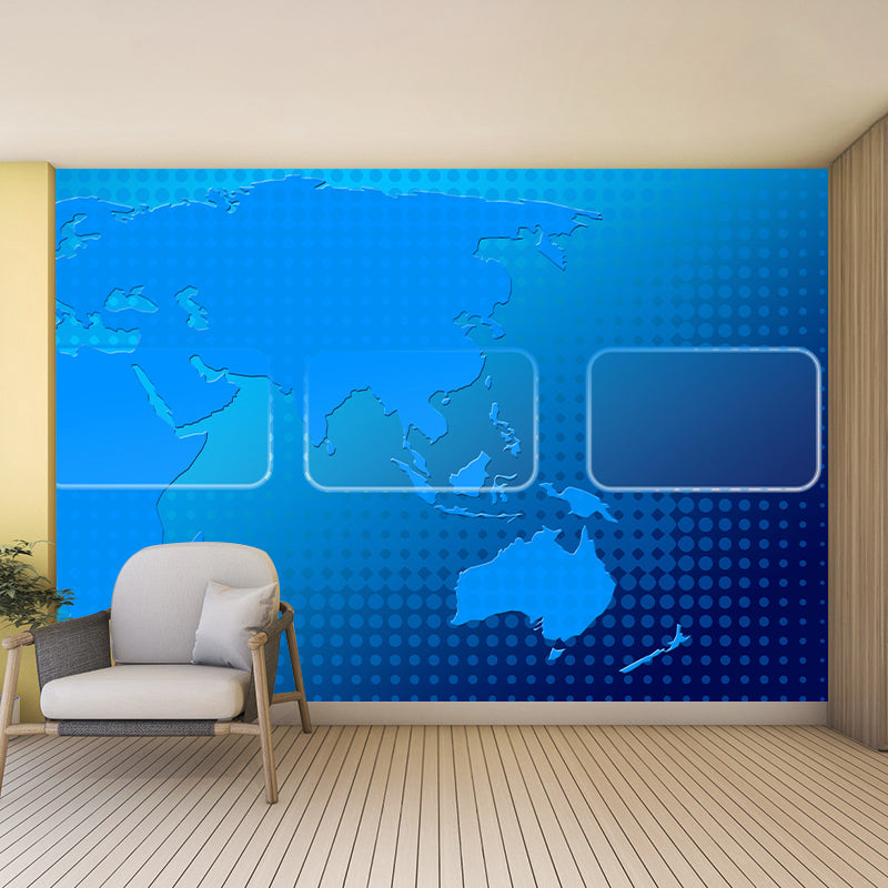 Illustration World Map Mural Contemporary Decorative Wall Murals for Bedrooms