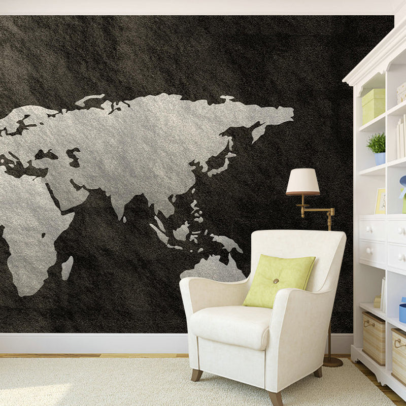 Contemporary World Map Wall Mural Wallpaper Eco-friendly Wall Mural in Bright Color