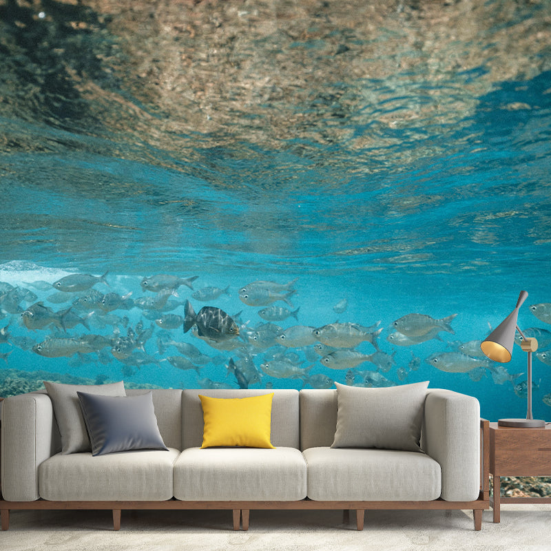 Underwater World Mural Contemporary Photography Wall Covering for Home Decor