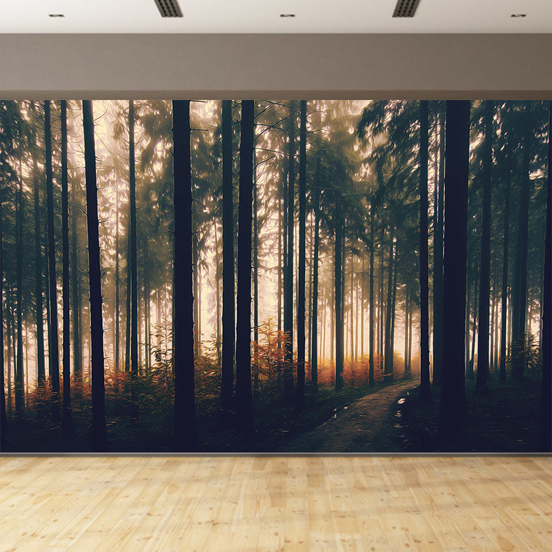 Forest Wall Mural Contemporary Photography Wall Covering for Decoration