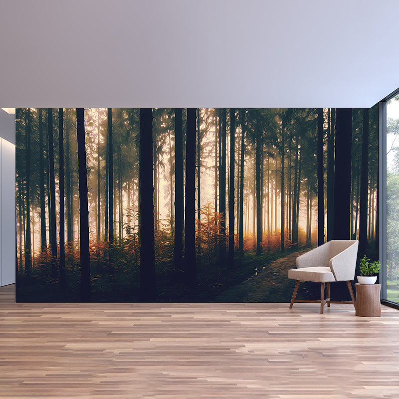 Forest Wall Mural Contemporary Photography Wall Covering for Decoration