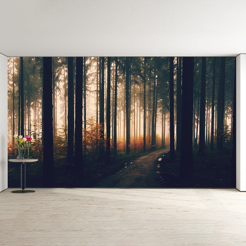 Forest Wall Mural Contemporary Photography Wall Covering for Decoration