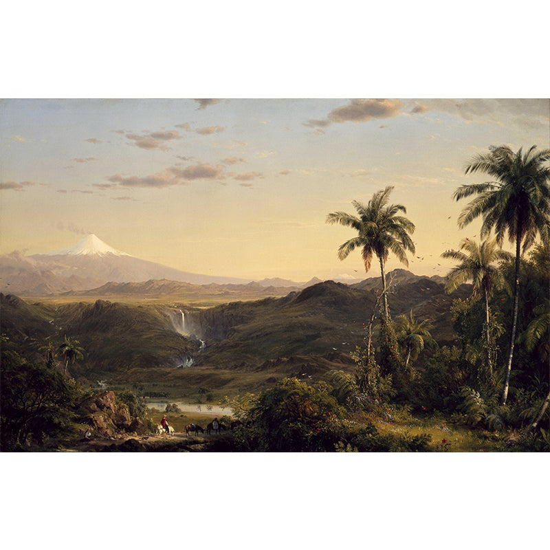 Natural Landscape Illustration Wall Mural Classic Decorative Wall Mural for Bedroom