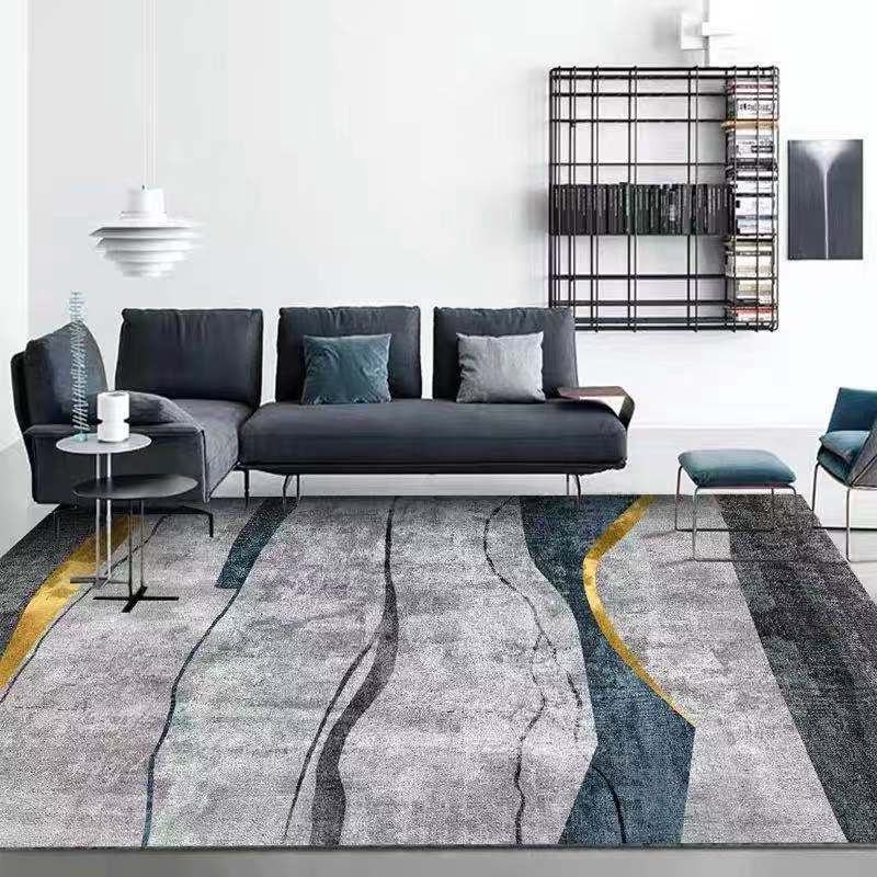 Modern Gorgeous Carpet Polyester Indoor Rug Washable Living Room Area Rug with Non-Slip Backing