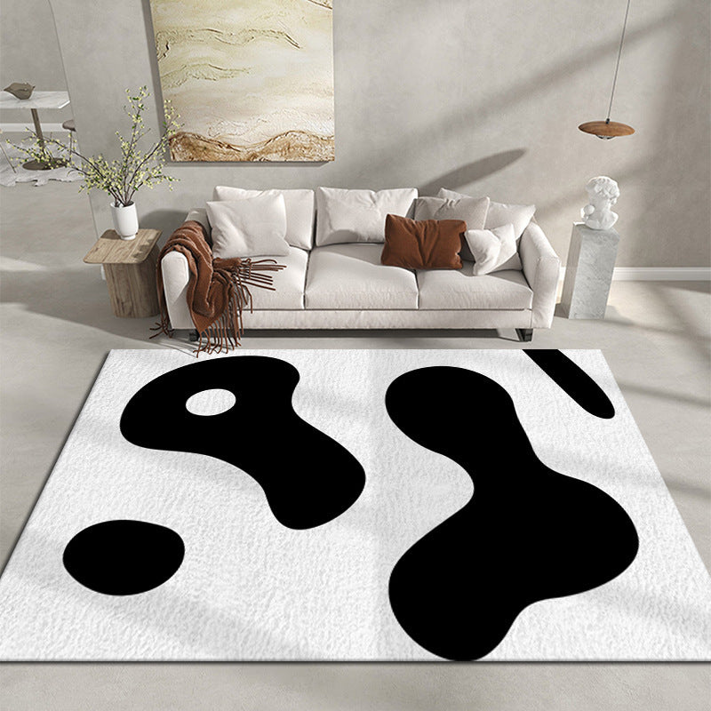 Wit Modern Rug Polyester Kleur Tapje Tapijt niet-slip achterste tapijt voor woonkamer