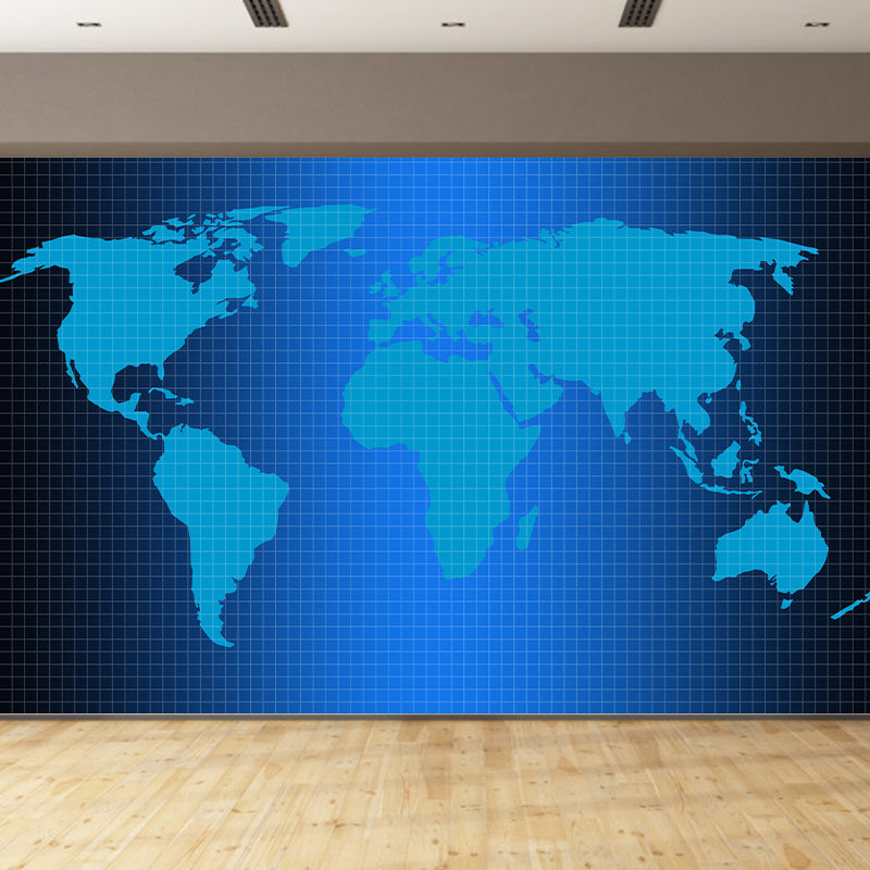 World Map Mural Illustration Decorative Living Room Wall Art for Decoration