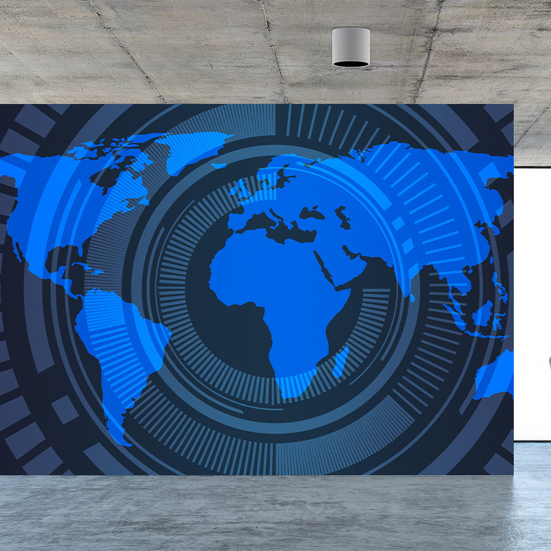 World Map Mural Illustration Decorative Living Room Wall Art for Decoration