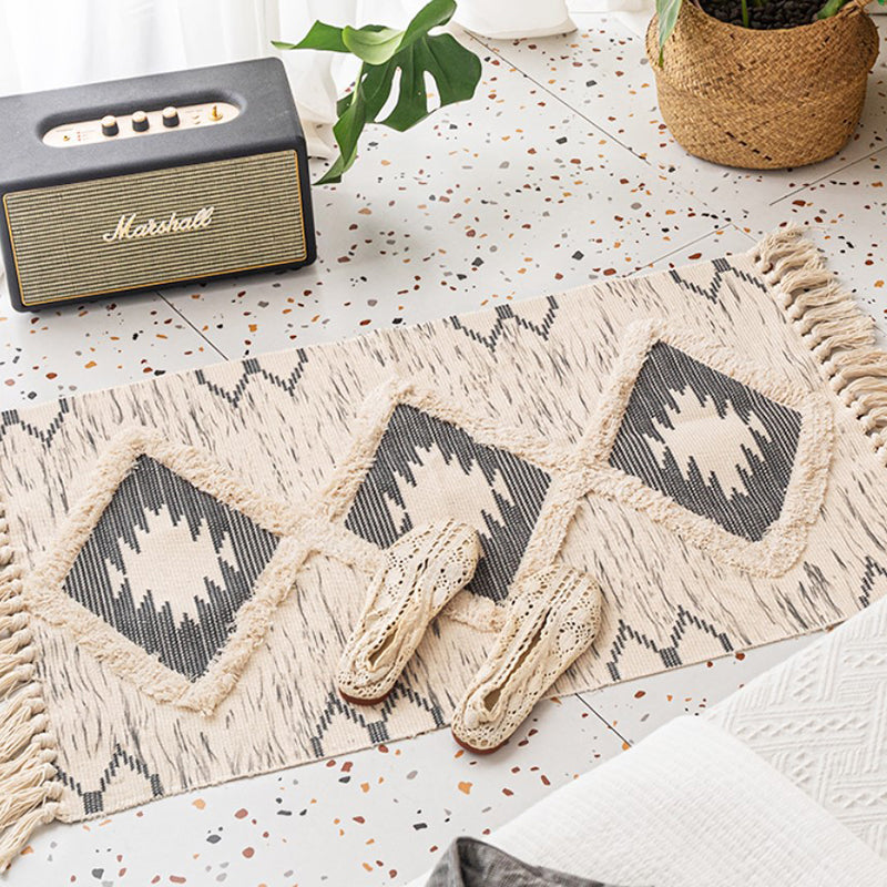 Boheemian Cotton Blend Area Tapijt Tribal Print Indoor Rug Fringe Area Rug voor woningdecoratie