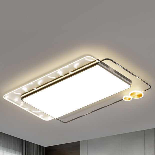 Lámpara de techo de plumas con forma geométrica, montaje empotrado de aluminio moderno para estudio