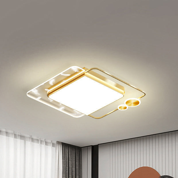 Lámpara de techo de plumas con forma geométrica, montaje empotrado de aluminio moderno para estudio