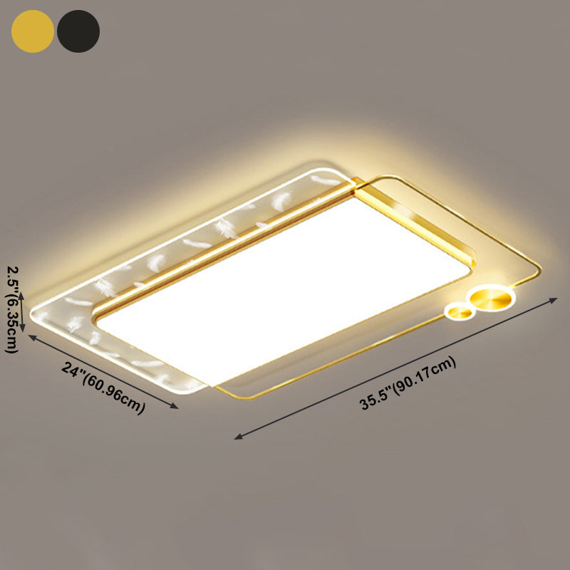 Lámpara de techo de plumas con forma geométrica, montaje empotrado de aluminio moderno para estudio